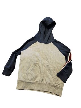 Kids Hooded Raglan Sweatshirt - Navy & Light Gray Jumping Beans Size 3t